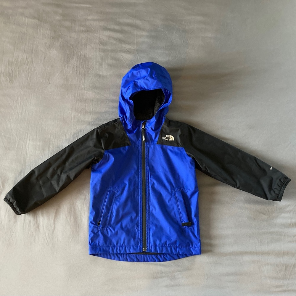 The North Face Warm Storm Fuzzy Lined Hooded Full Zip Jacket Blue Toddler Size 5